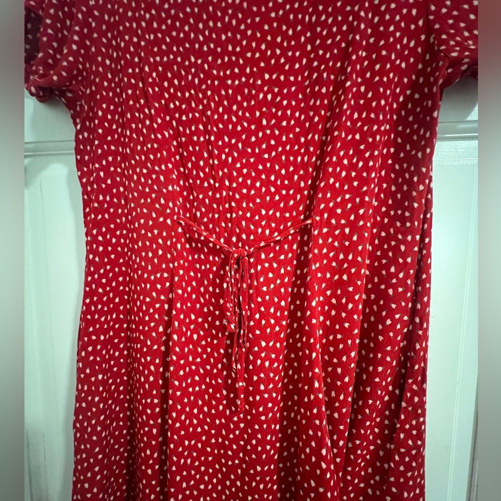 Lulu's Red Button Down Short Sleeve Dress - Picture 2 of 6